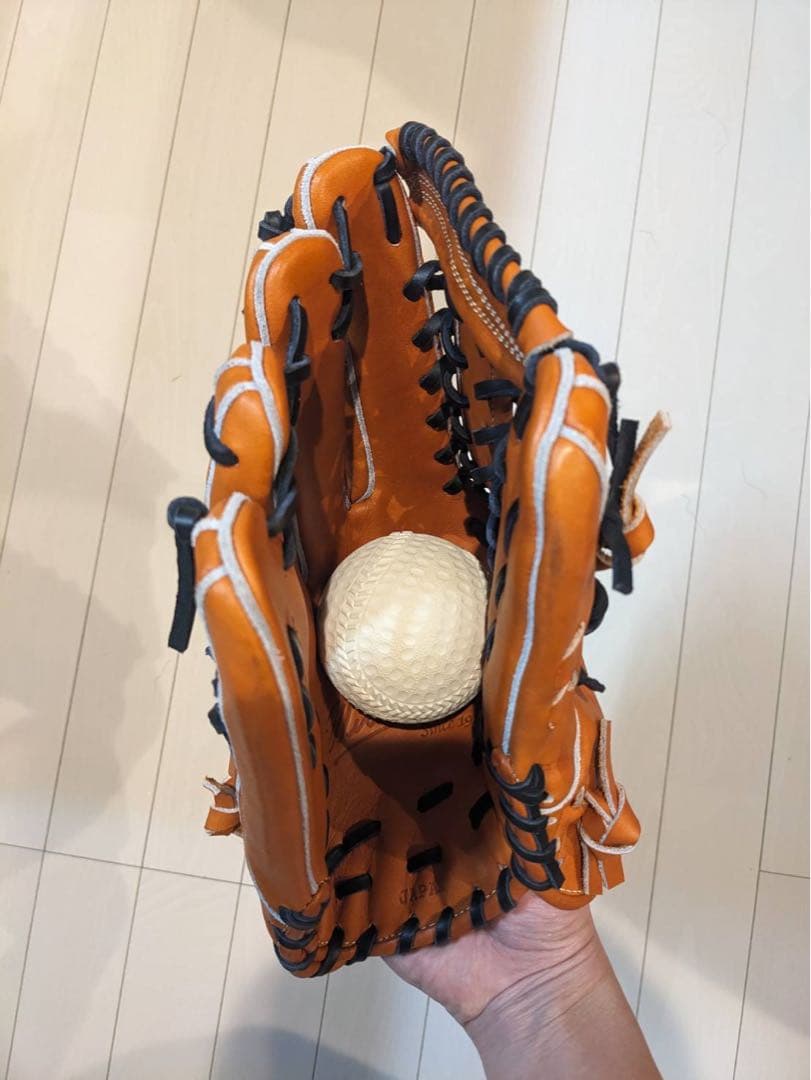 【美品】Wilson ウィルソン 左用 外野用 軟式グローブ ブラウン