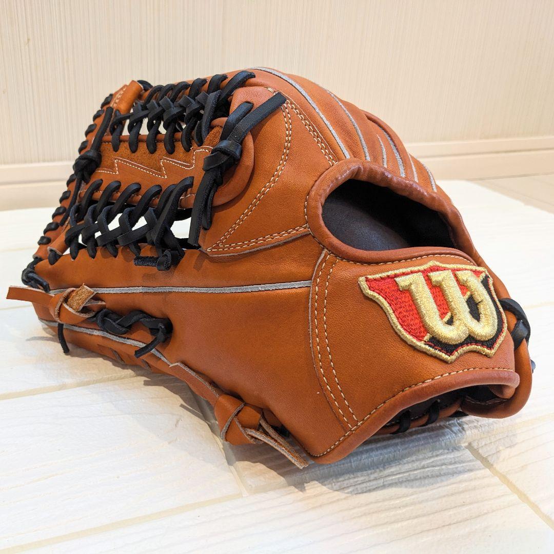 【美品】Wilson ウィルソン 左用 外野用 軟式グローブ ブラウン