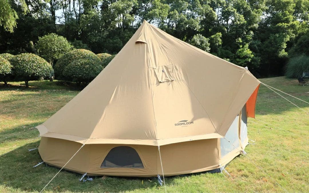 SOOMLOOM 4-6人用テント タープ カーキ ポール付き