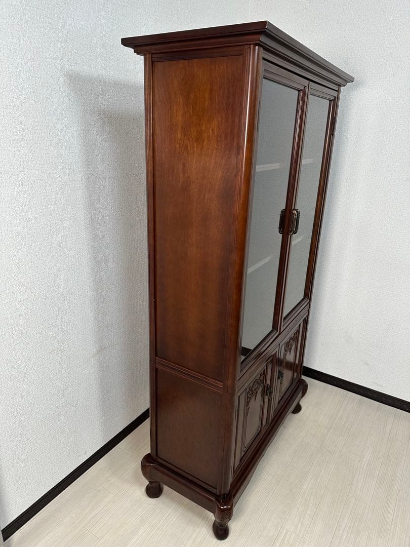 徳田家具 書棚 本棚 桜材 国会議事堂使用 カップボード 食器棚 i1※