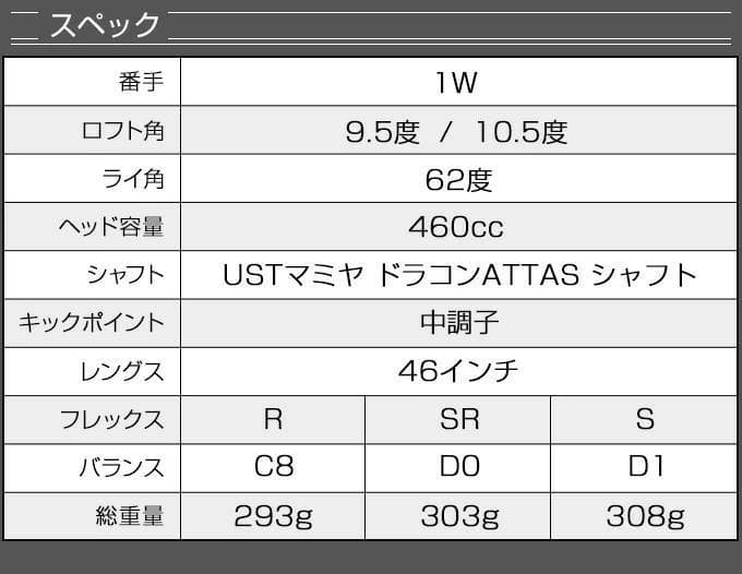 【新品】高反発ドライバー　ダイナミクスプレステージ　ドラコンATTASシャフト