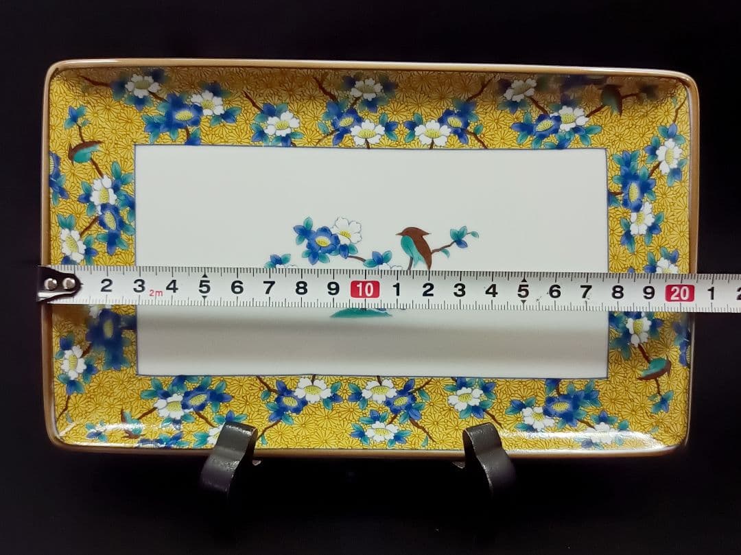 【美品】有田焼 吾山窯 花鳥文 金彩角皿 5枚