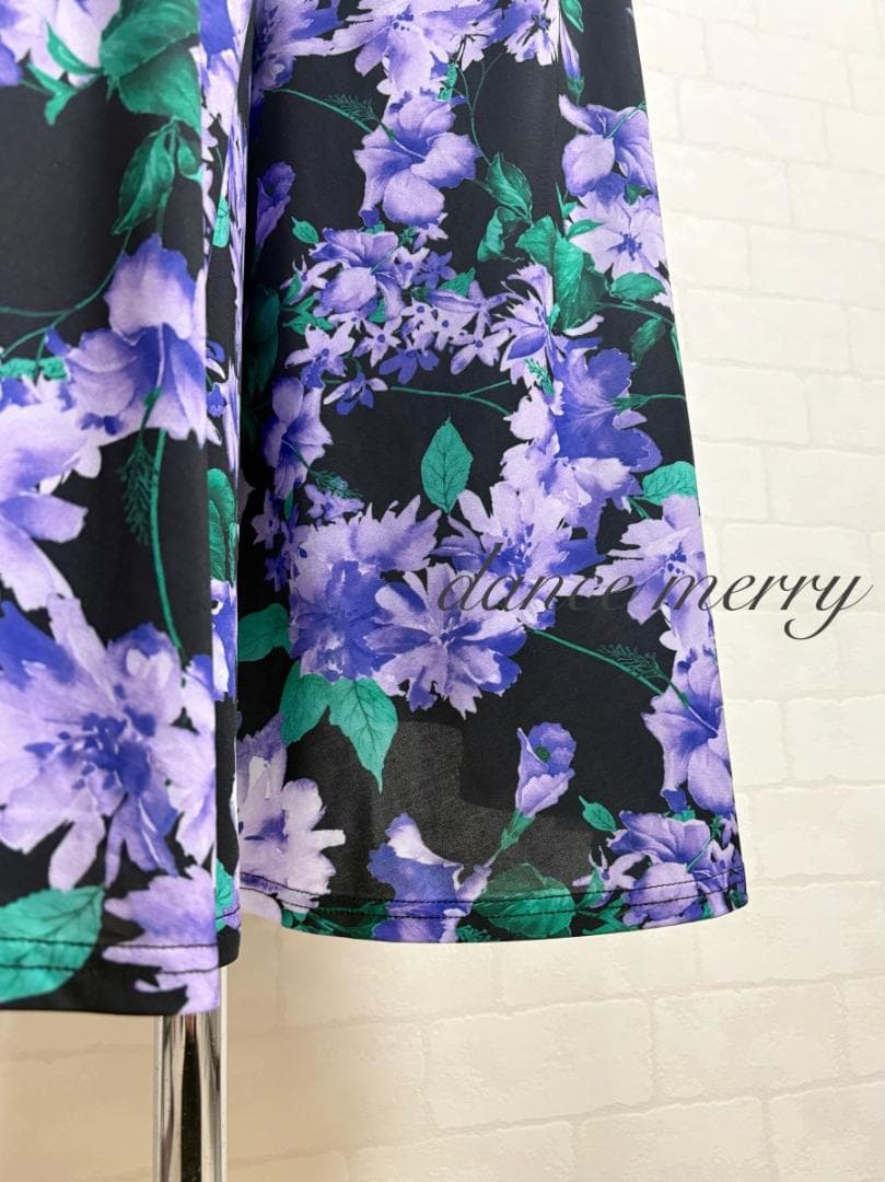＊新品　社交ダンス　ワイドパンツ　黒　紫　緑　パーティ　ズボン　パンツ　2397