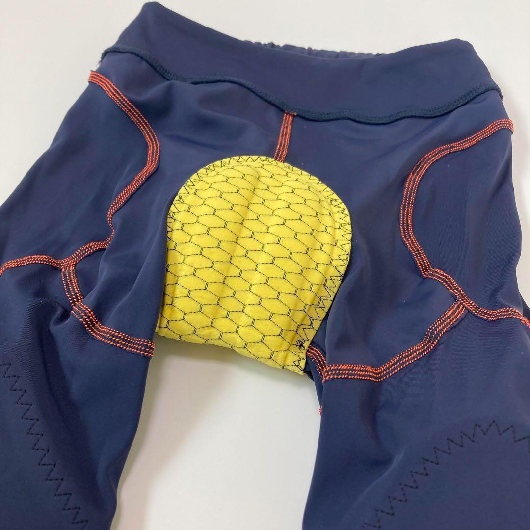 【新品】サイクルパンツ Lサイズ ネイビー×オレンジ ランバイク ストライダー