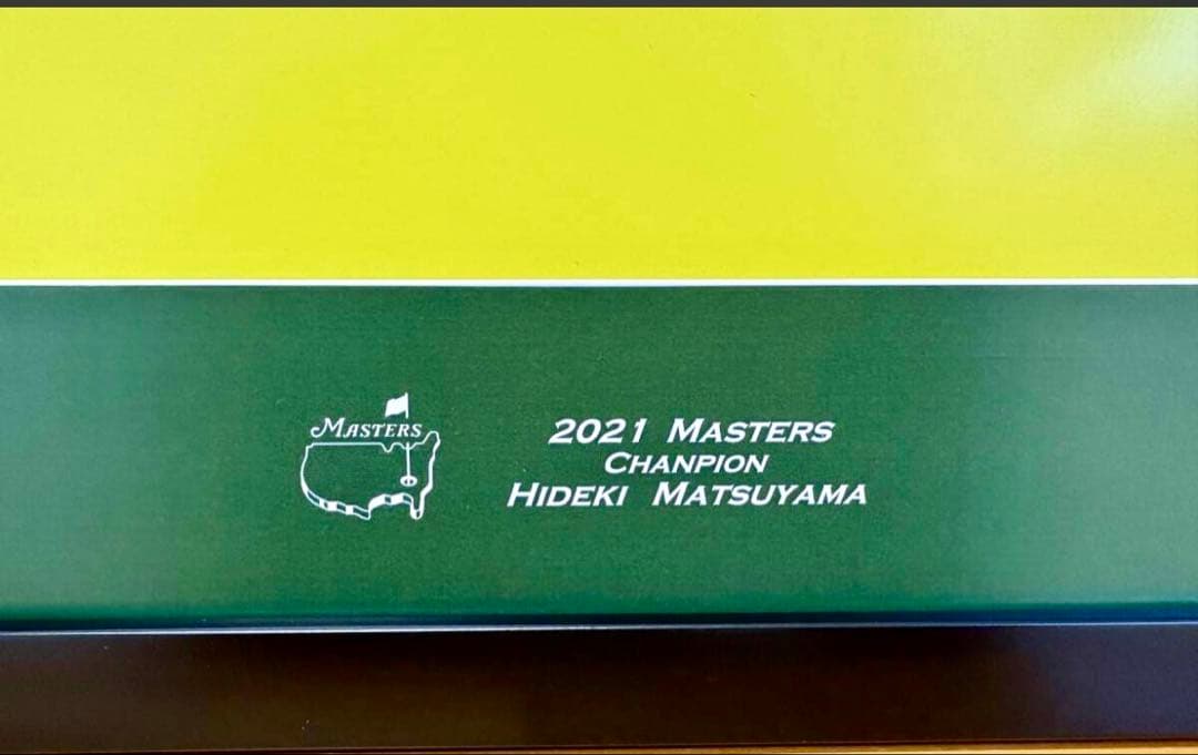 貴重！松山英樹直筆サイン日本人初２０２１年マスターズ優勝記念フラッグ鑑定書付