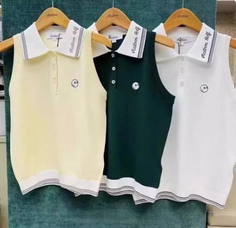 Malbon Golfレディース ニットベストノースリーブ夏新作スポーティ美品✨