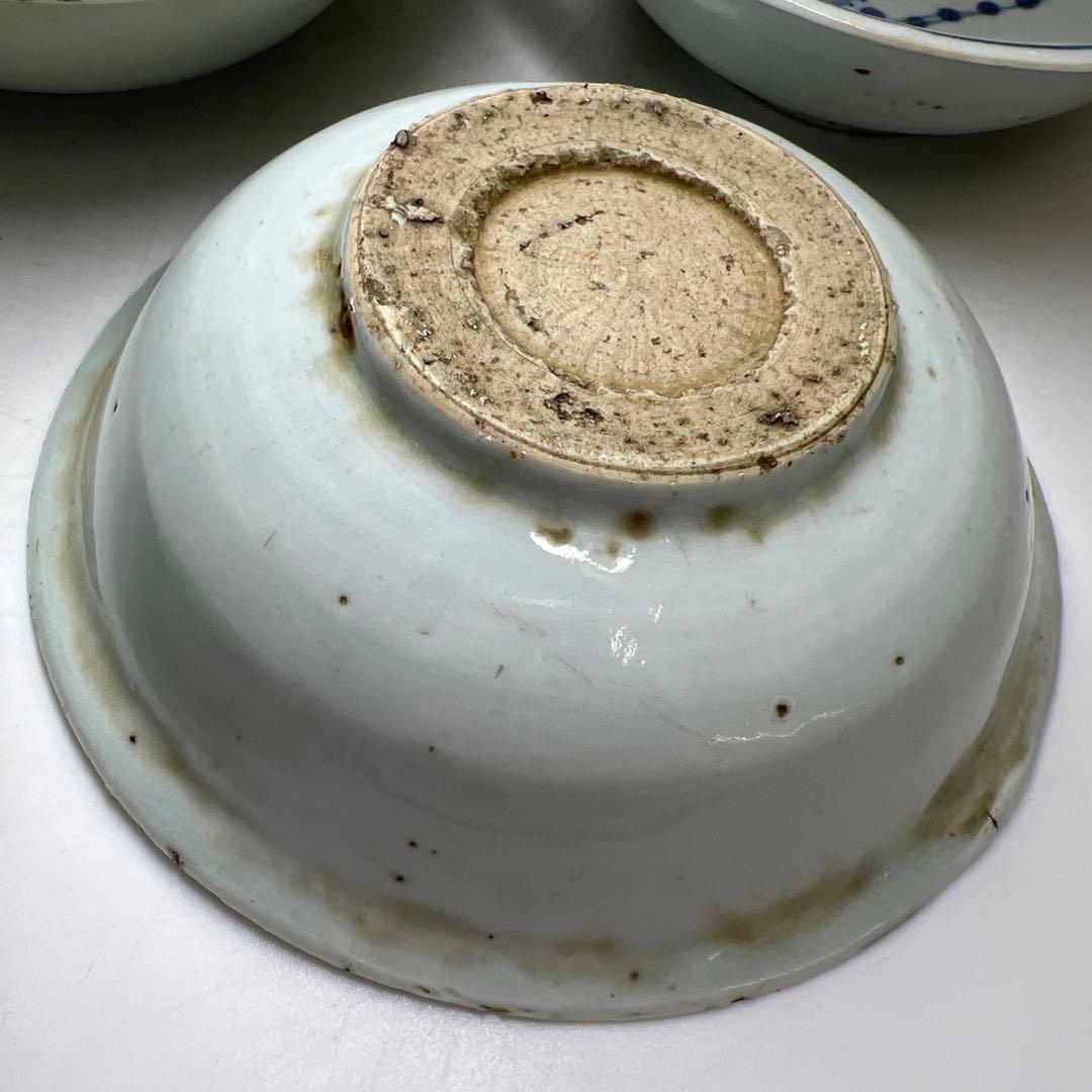 中国明時代　古染付なづな手鉢10客　木箱付　幅約13㎝　東Y8-0313☆2F