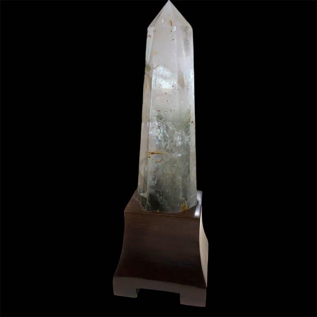ゆ*ー様 【レア一点物】緑の柱が立つ ガーデン水晶 ポイント原石／天然クォーツ