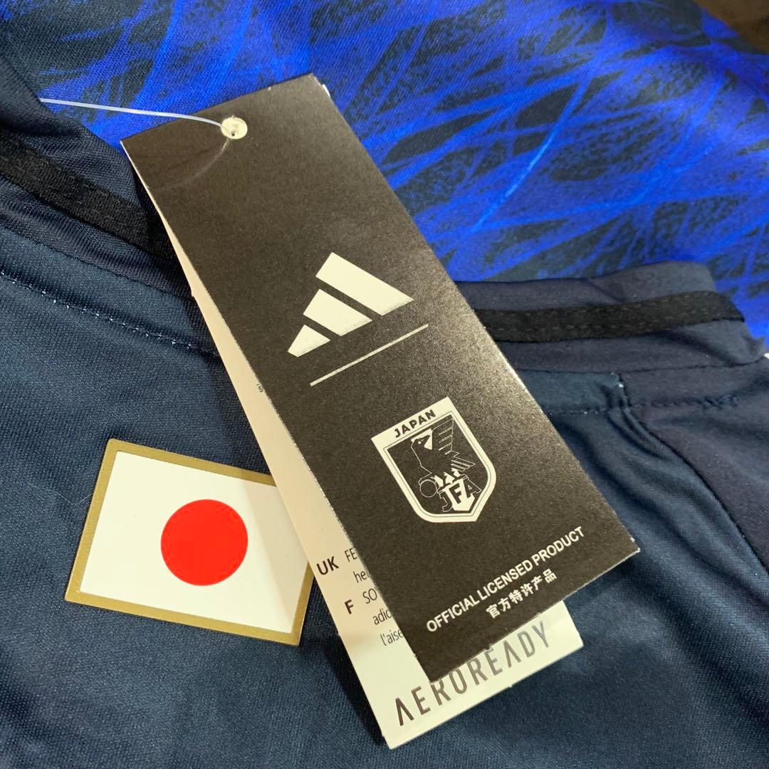 日本代表　サッカーY-3 ネイビー フレイムパターン シャツ Ｌ