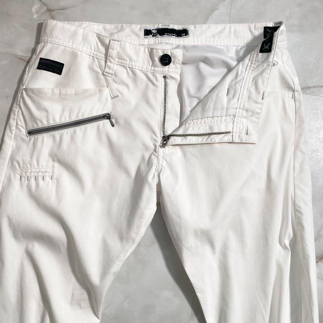 A16522 オークリーゴルフ 17ss メンズ スカル ロングパンツ 白W34