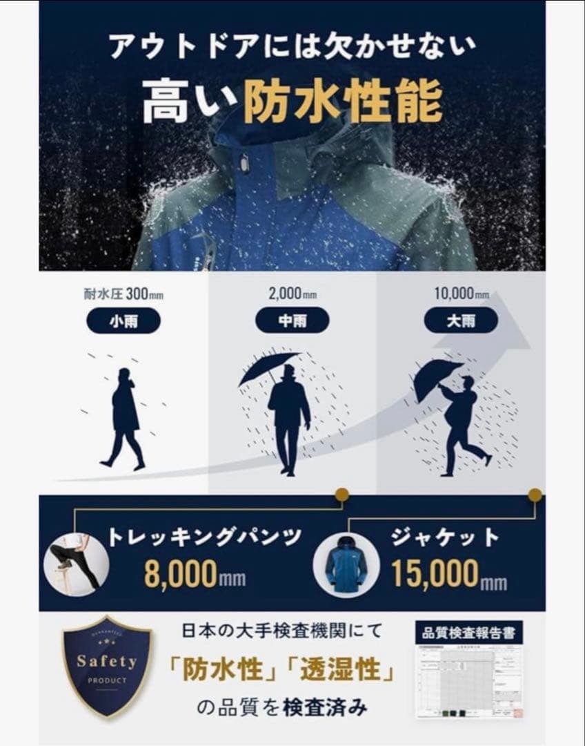 雨風に強い❣️アウトドアジャケット 上下セット メンズ 登山 釣り ウェア 赤