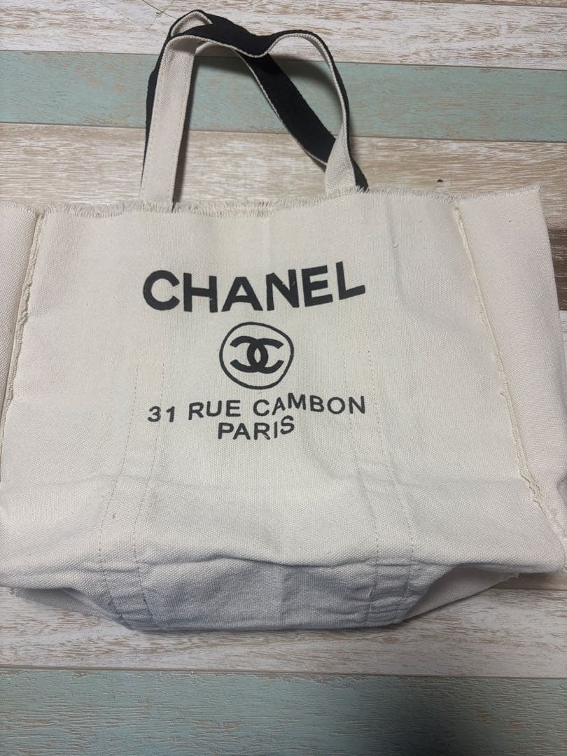 CHANEL 切りっぱなしキャンバス トートバッグ ノベルティ
