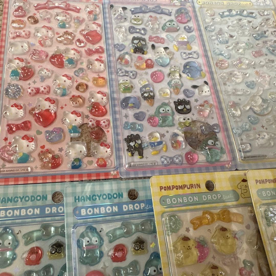 サンリオ　ボンボンドロップシール　ボンドロ　はぴだんぶい　プリン　シナモン