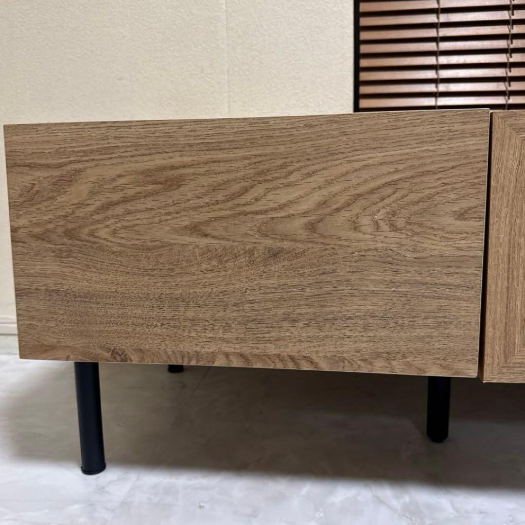 美品 LOWYA テレビボード ナチュラルウッド テレビ台 140 ラタン調