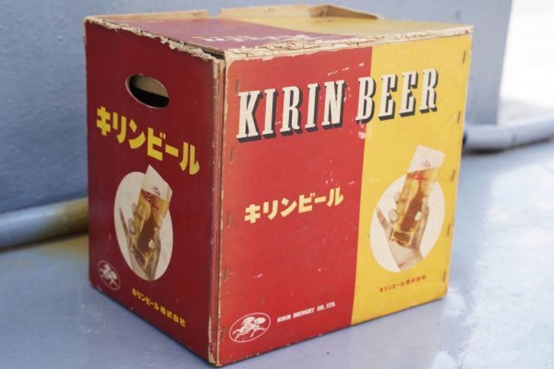 古いキリンビールの空箱 アンティーク 昭和レトロ ヴィンテージ