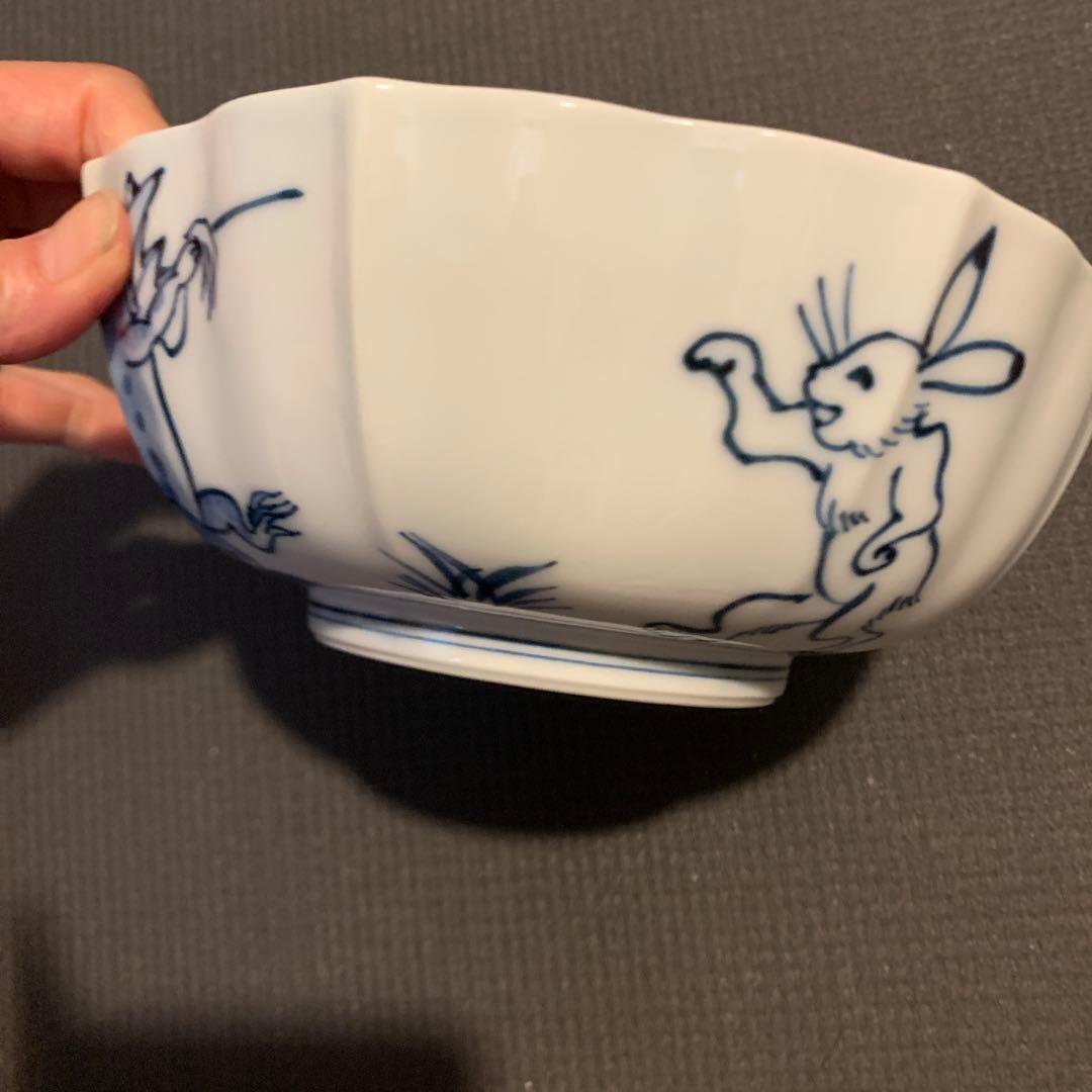鳥獣戯画モチーフ 6寸八角小鉢