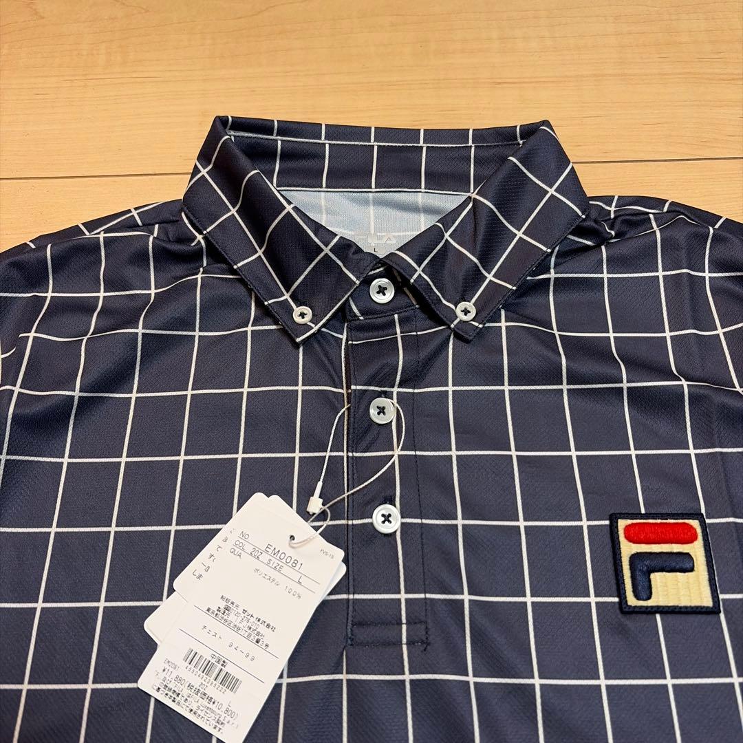 新品FILA テニス 半袖ボタンダウンポロシャツ サイズL ¥11880