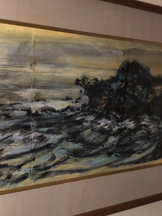 風景画　額入り　春濤　佐藤利彦作