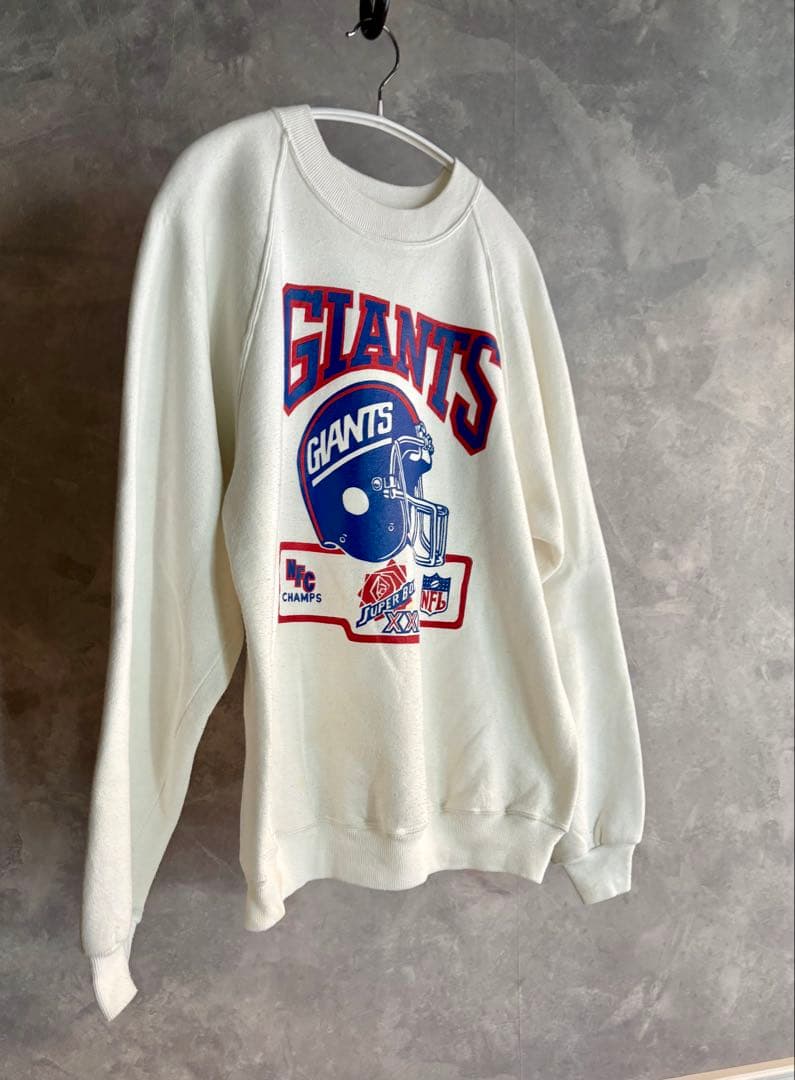 Russell 80s USA製 裏起毛ラグランスウェット　NFL GIANTS