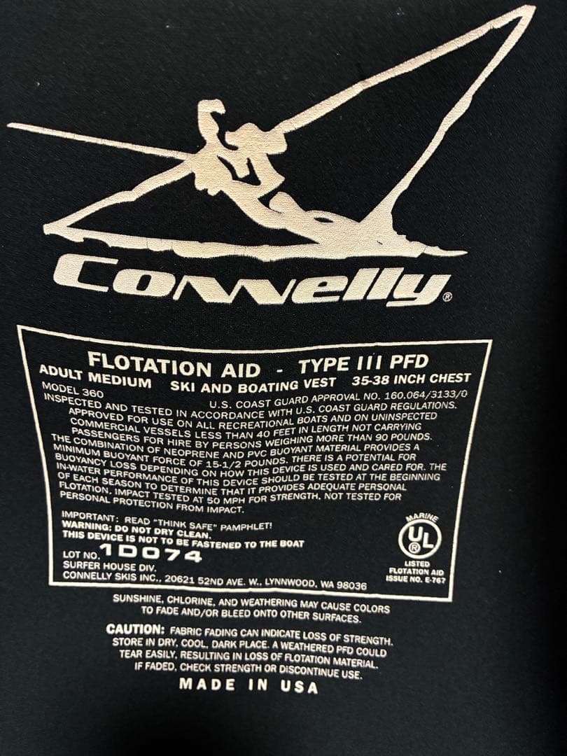 Connelly コネリー ライフジャケット Mサイズ 170cm前後の方