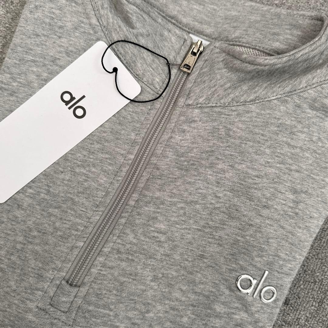 ALO ジップアップスウェット グレー　裏起毛無し