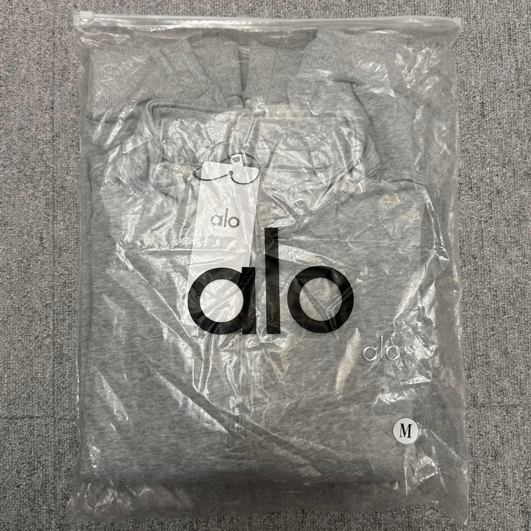 ALO ジップアップスウェット グレー　裏起毛無し