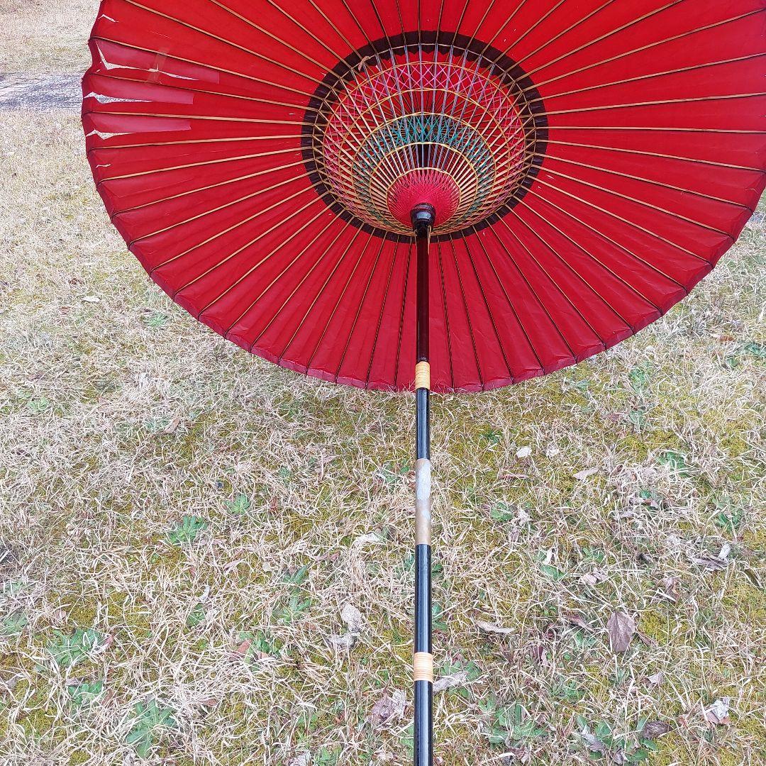 野点傘　２．５尺のサイズ全長196cm、傘の直径141cm