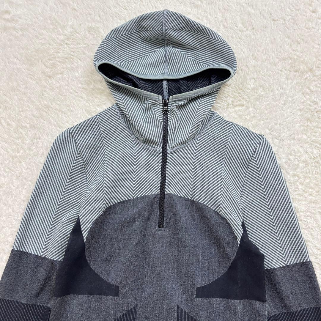 アディダス×ステラマッカートニー【S相当】グレー系 ハーフジップパーカー