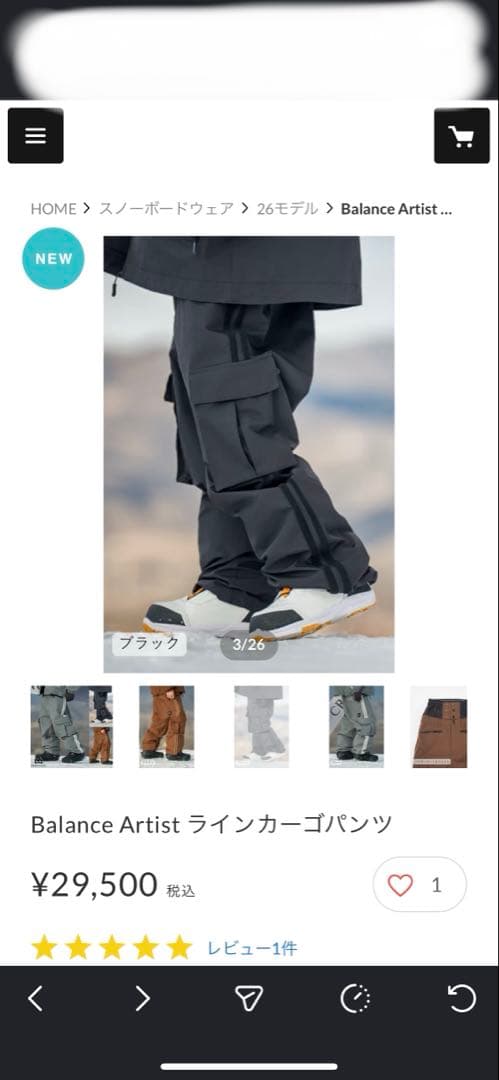 Balance Artist スノーボードウェア ジャケット、ラインカーゴパンツ