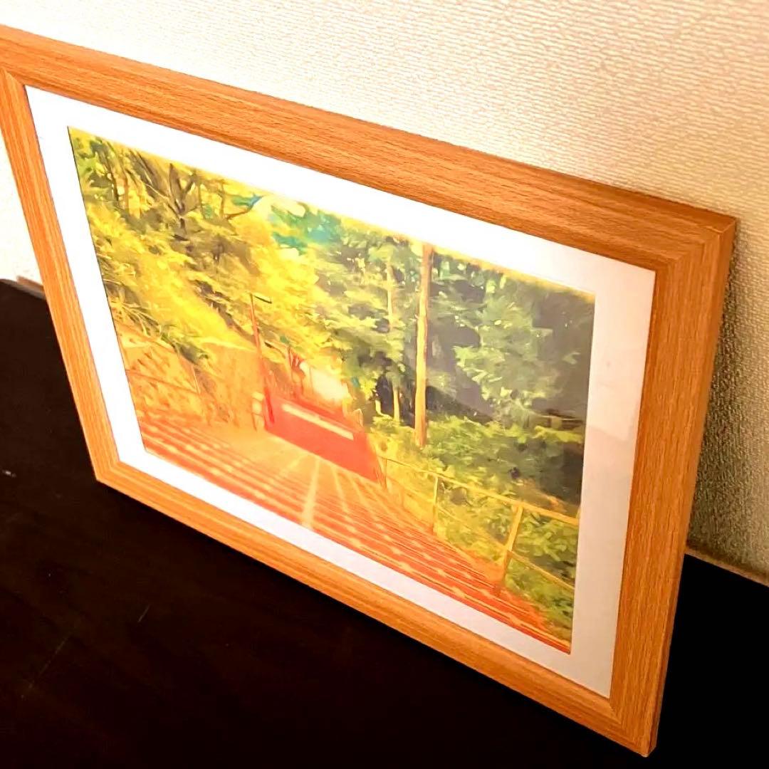 ジブリアート⑧耳をすませばより「桜ヶ丘の階段より」32.7㎝×24.0㎝　額装品