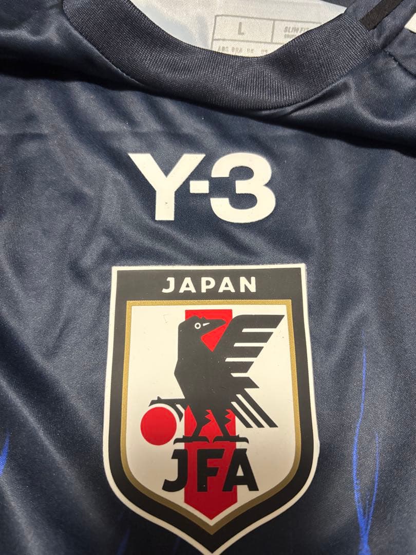 Y-3 ネイビー フレイムパターン シャツ L