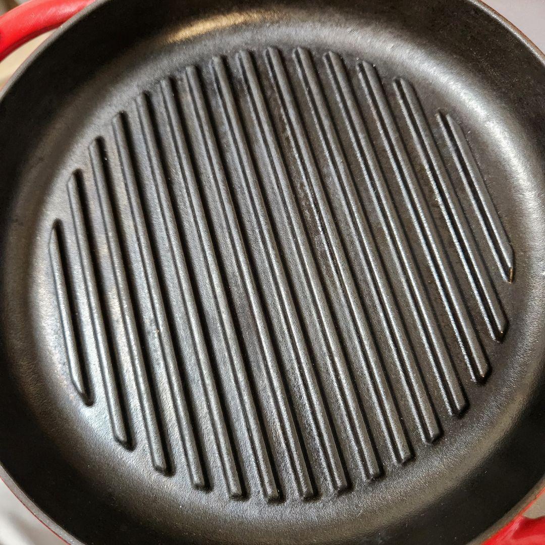STAUB♥ピュアグリル ラウンド チェリー 22cm グリルパン スキレット