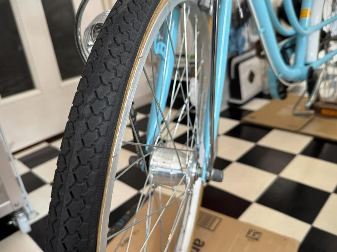 ◇子供用自転車 女の子向け 22インチ LEDオートライト パステルブルー◇