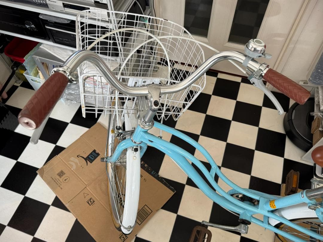 ◇子供用自転車 女の子向け 22インチ LEDオートライト パステルブルー◇