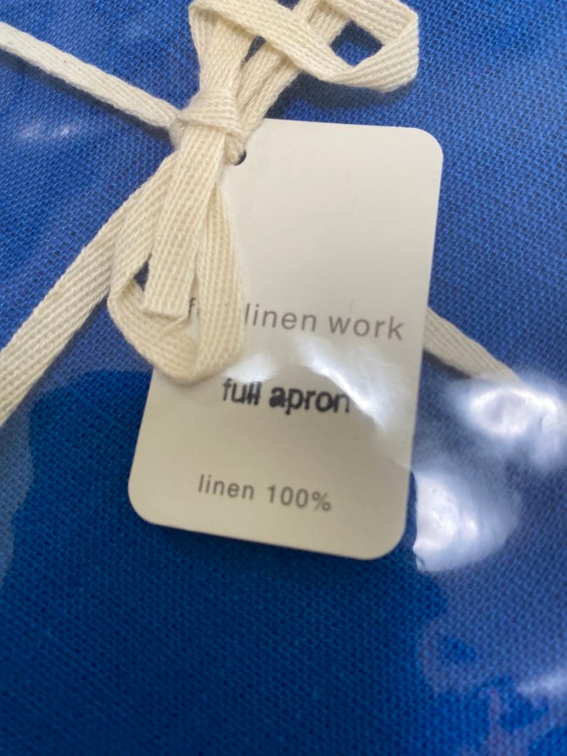 fog linenwork リネン100% 青 フルエプロン 未使用品