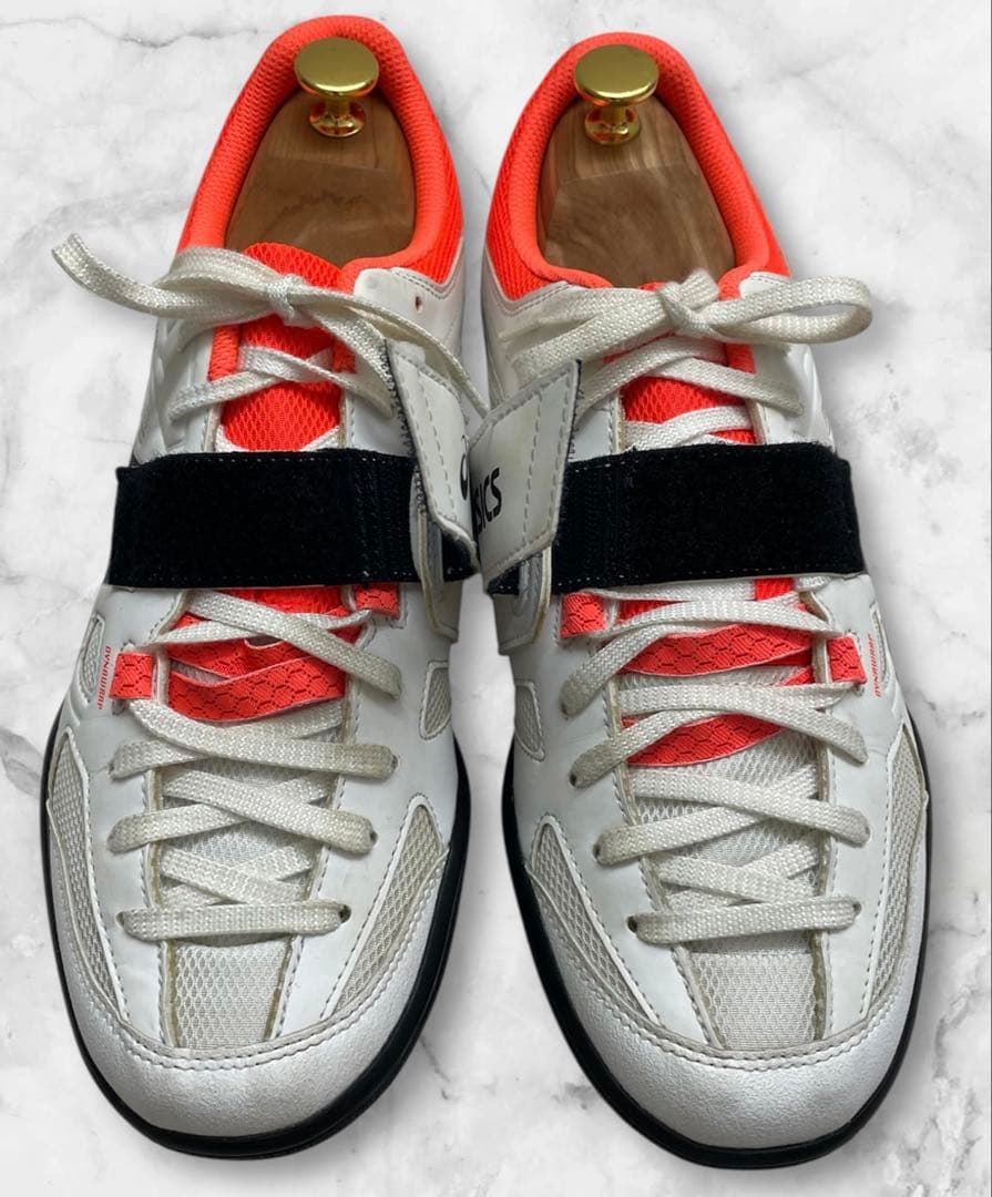 美品⭐️ASICS アシックス　円盤・砲丸投げ用シューズ　白/オレンジ28.0cm