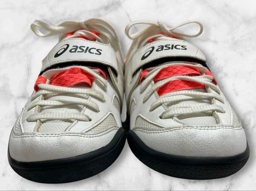 美品⭐️ASICS アシックス　円盤・砲丸投げ用シューズ　白/オレンジ28.0cm