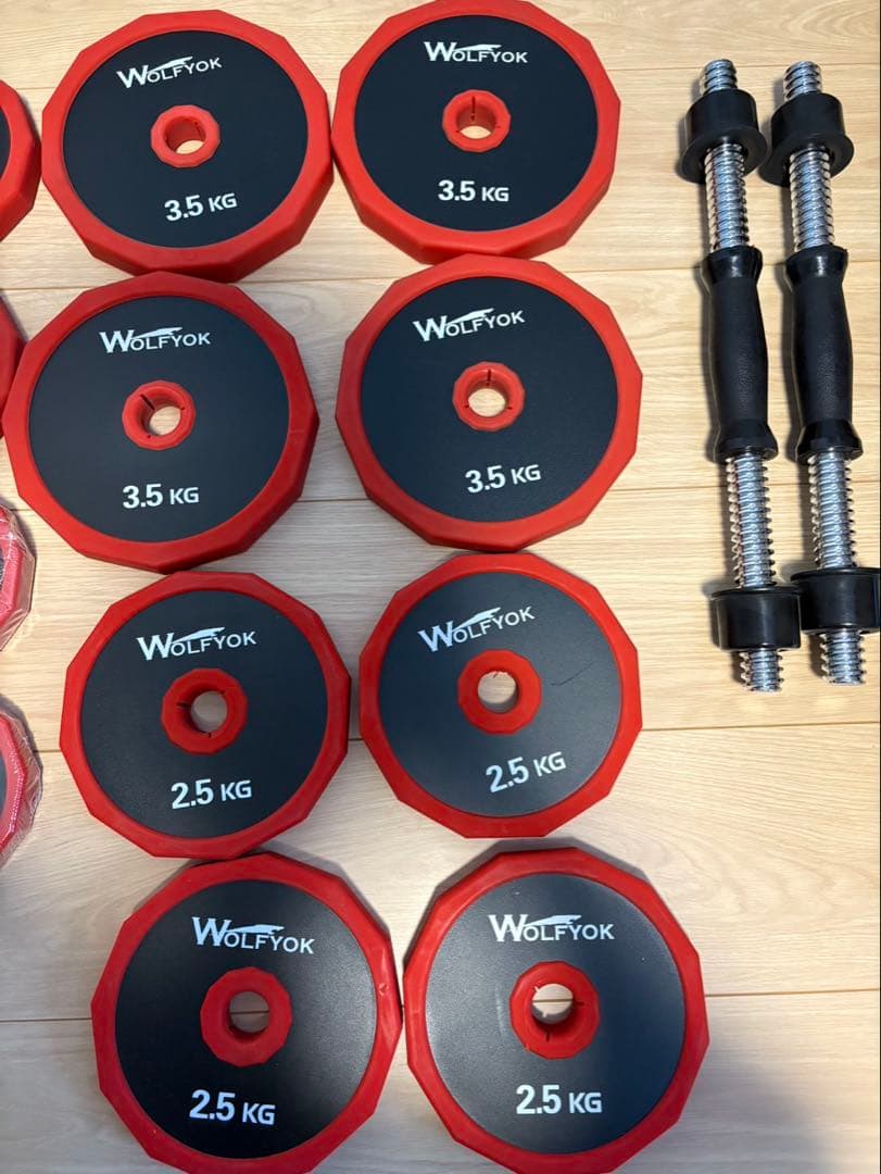 Wolfyok ダンベル 可変式 37kg バーベル
