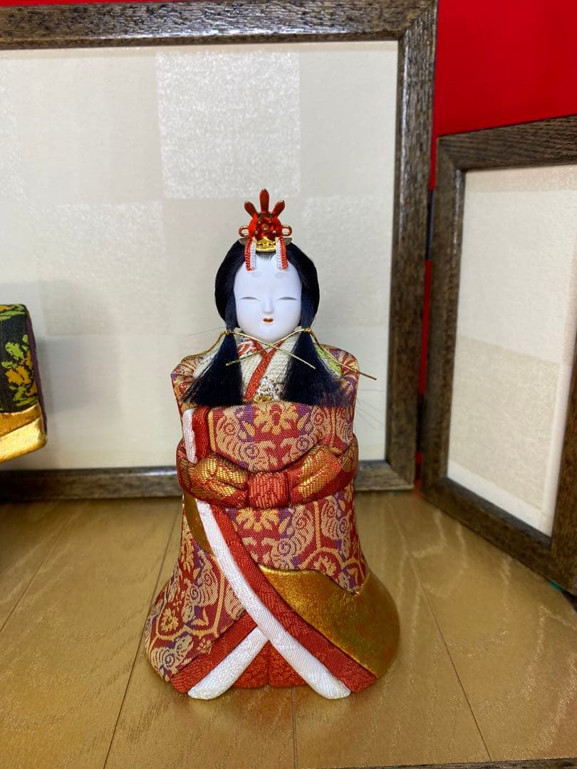 雛人形　木村一秀作　江戸木目込人形親王平飾り・間口約４０×奥行約２０×高約２６㎝