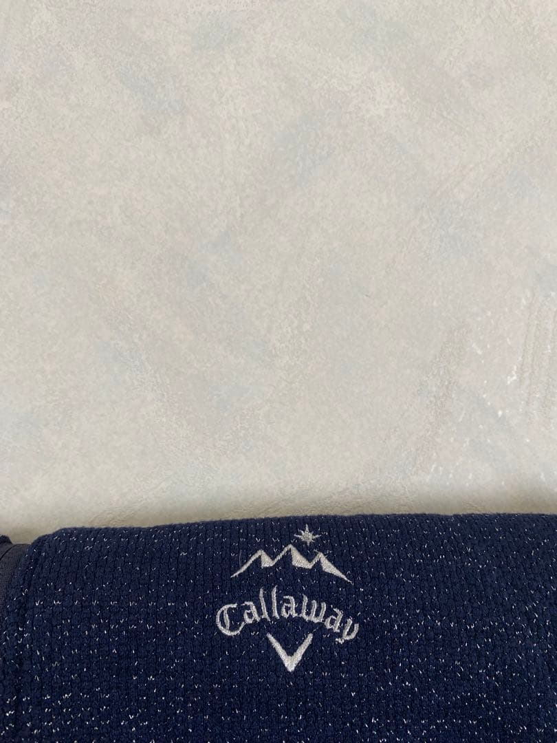 美品 Callaway ラメ編み込み中綿ブルゾン L レディース 襟 ファー