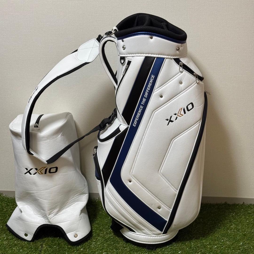 ダンロップ XXIO ゼクシオ キャディバッグ ゴルフバッグ ホワイト 合皮