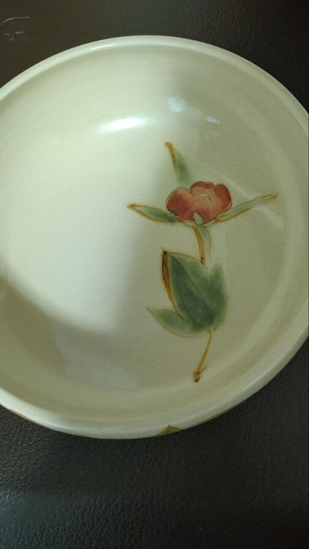 京焼　清水焼き 陶葊（とうあん）色絵付け大皿ボウル　牡丹柄