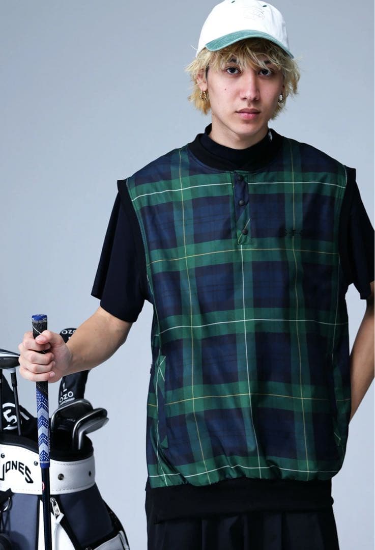 ANTIQUA GOLF×STCH＊ブラックウォッチチェック柄ベスト