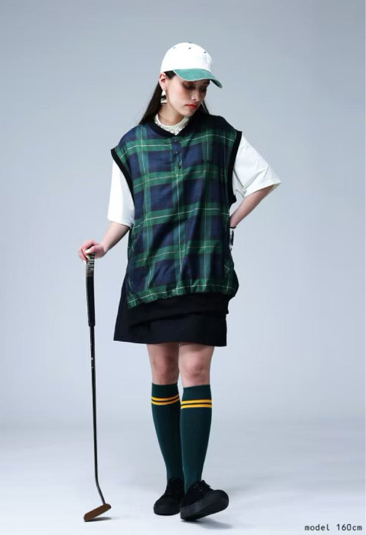 ANTIQUA GOLF×STCH＊ブラックウォッチチェック柄ベスト