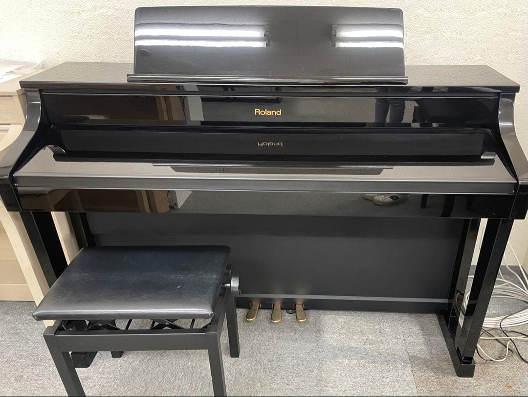 【高級鏡面モデル】Roland HP507PE 13年製 椅子付き 電子ピアノ