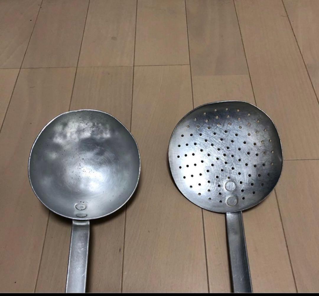 TOURNUS アルミ製 レードル 穴開きレードル 2点フランス アンティーク