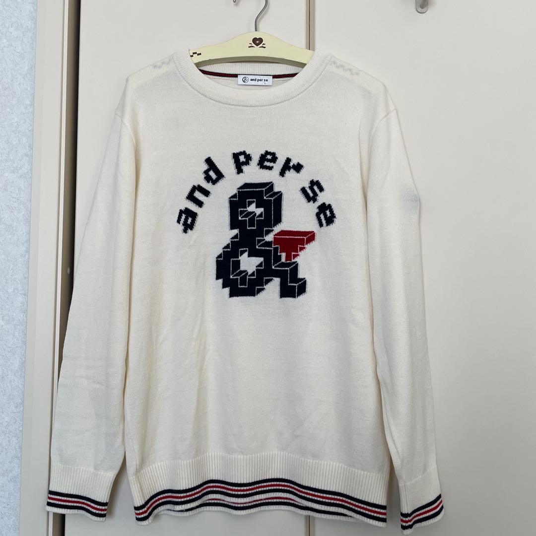 and per se ホワイトニットセーター