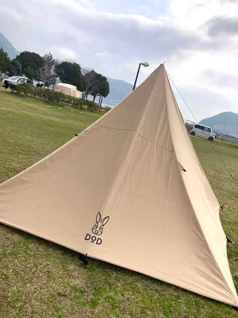 dod チマキテント　tc素材　ワンポールテント　サンドベージュ