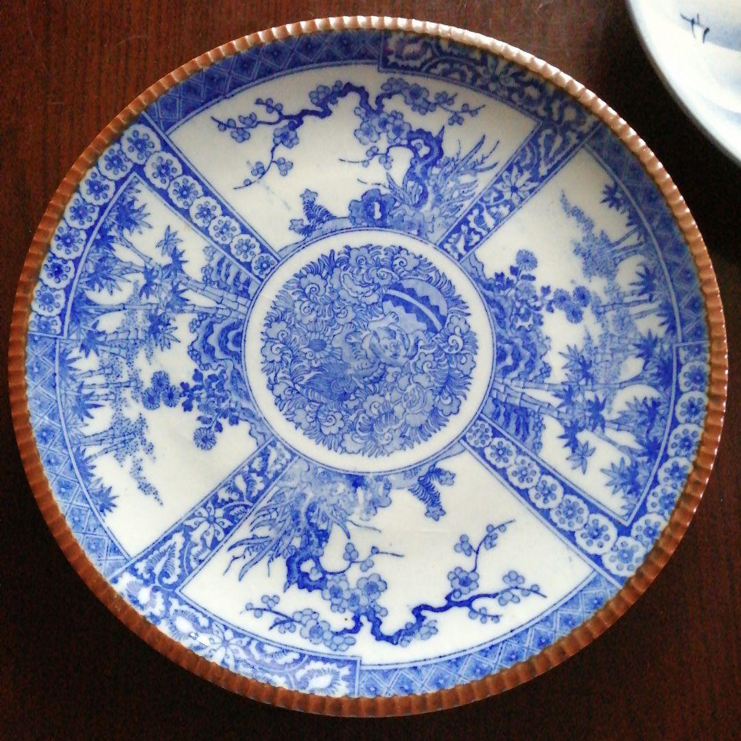 伊万里　染付大皿　2枚　29.3～30.8cm　幕末～明治期