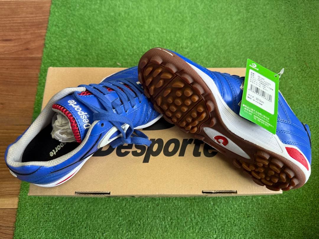 新品Desporte フットサルシューズ 22.0cm 青